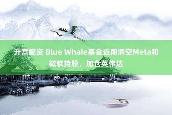 升富配资 Blue Whale基金近期清空Meta和微软持股，加仓英伟达